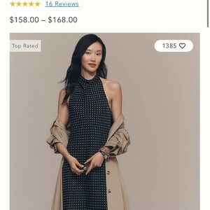 Maeve Halter Backless polka dot dress